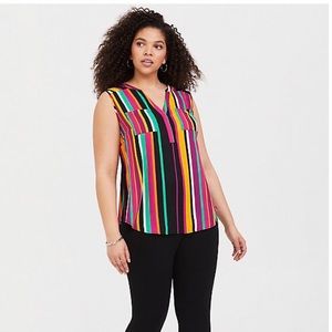 NWT Torrid Harper Multi-Stripe Pullover Tank